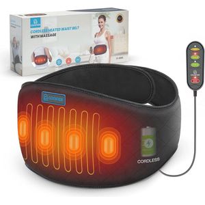 Draadloze verwarmingsgordel met trillingen en automatische uitschakeling - Comfortabel warmtekussen voor rug en buik