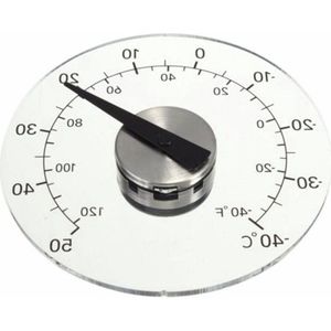 Finnacle - Thermometer ~voor op Raam~ in RVS/Plexiglas