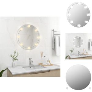 vidaXL Wandspiegel Modern - LED - Zilver - 60 cm diameter - Spiegel