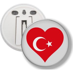 Button Met Clip - Hart Vlag Turkije