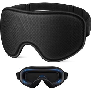 Slaapmasker - Elastische band ontwikkeld en verbeterd voor zijslapers, 3D slaapoogmasker - 100% lichtblokkerend oogmasker - Zwart