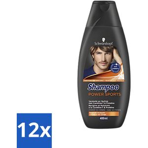 Schwarzkopf - Shampoo - Power Sports - Haar en Lichaam - 400 ml - Voordeelverpakking - 12 stuks