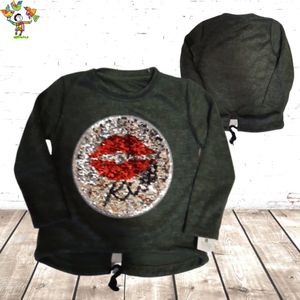 Trui Kiss groen -Papillon-98/104-Trui meisjes