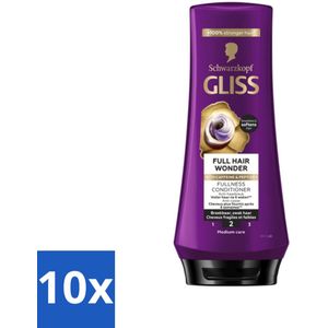 Gliss Conditioner Full Hair Wonder - 200 ml - Bulkverpakking - 10 stuks