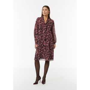 comma - A-lijn Jurk - Korte Chiffon - Abstract Patroon