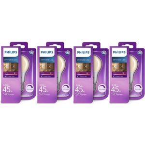 Philips 8.5W (45W) E27 Flame dimbare LED lamp spaarlamp 4 stuks