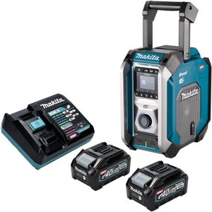 Makita MR 007 GM201 Draadloze bouwplaatsradio 12 - 40 V max. Bluetooth DAB+ USB + 2x oplaadbare accu 4.0 Ah + lader