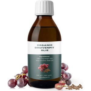 Relax Master® Druivenpitolie Biologisch – 250 ml – Natuurlijke Massageolie & Huidverzorging – 100% Koudgeperst & Vegan