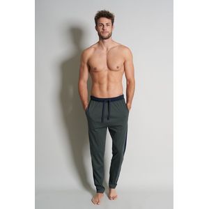 TOM TAILOR heren pyjama- of loungebroek - donkergroen gestreept - Maat: XL