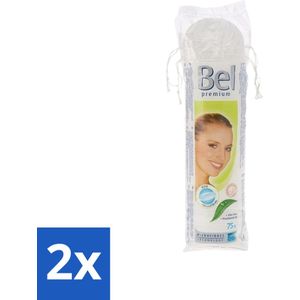 2 x Hartmann Bel - Wattenpads Premium Klein Rond - 75 stuks per verpakking - Biologische Wattenschijfjes - Katoenen Wattenschijfjes - Make-up Remover - Gezichtsreiniger - Biologische Verpakking