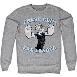 Popeye These Guns Are Loaded Sweatshirt Heather-Grey-M