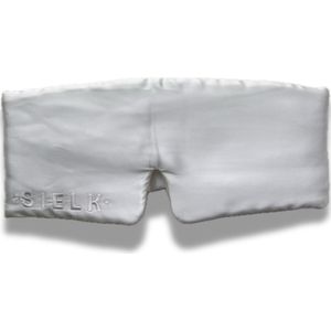 Luxe Slaapmasker - Wit - 100% verduisterend - Moerbei Zijde 19 Momme - Mulberry Silk - Reis Masker - Oog Masker - Incl Zijde Opbergzakje - DELAGO