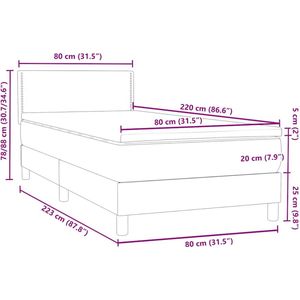 vidaXL - Boxspring - met - matras - fluweel - donkergroen - 80x220 - cm