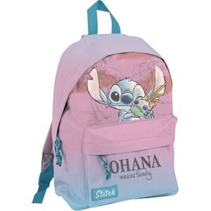 Disney Lilo & Stitch Rugzak (backpack) - Roze / Blauw - 29 CM - Ohana - Schooltas