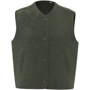 Spasso Mouwloos sherpa damesjasje SP604 - Forest Khaki - L