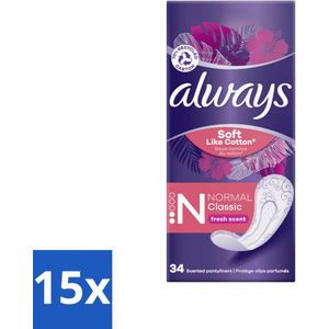 Always - Inlegkruisjes - Normal - 34 Inlegkruisjes - Bulkverpakking - 15 stuks