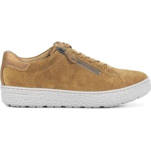 Hartjes Sneakers Dames - Lage sneakers / Damesschoenen - Suède - 162.1401 - Cognac - Maat 39.5