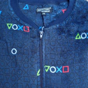 Outfitter jongens onesie fleece - maat 140 - Playstation - marine