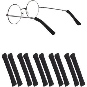 Inovra Plus - 4 paar gebreide oorkussens 55 mm voor bril - anti-slip etui - zwart