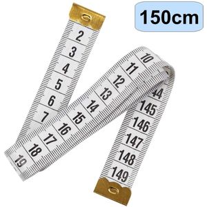 Fako Bijoux - Meetlint 1.5 Meter - Meetlint Lichaam - Meetband - Klussen Meetlint - Lintmeter - Hobby Meetlint - 150cm - Wit
