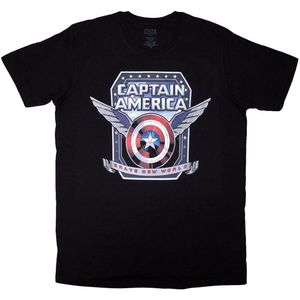Marvel - Captain America Brave New World Shield Heren T-shirt - S - Zwart