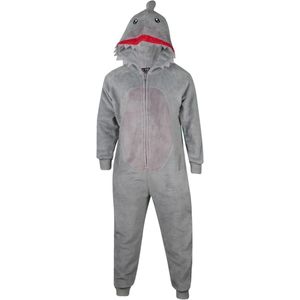 Zachte Haai-onesie voor Kinderen - Unisex Pluche Fleece Jumpsuit met Dierengezicht