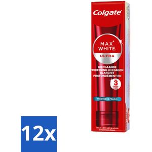 12 x Colgate - Tandpasta - Max White - Ultra Freshness Pearls Whitening - 75 ml - Witte Tanden - Tandpasta - Colgate - Whitening - Frisheid