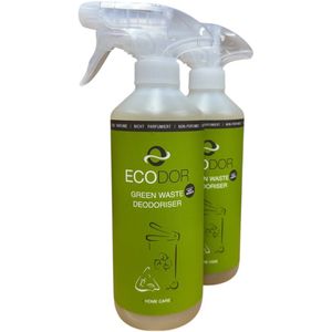 Ecodor EcoShield - Ecodor EcoShield Duo Pack - Afvalbak Ontgeurder - Geurverwijderaar - Anti Geur Spray - Ontgeurder - Luchtverfrisser - Geurvreter - 2x 500 ml