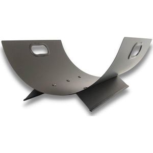 Houten mand 41 x 33 cm opbergmand brandhoutmand brandhoutmand, staal zwart