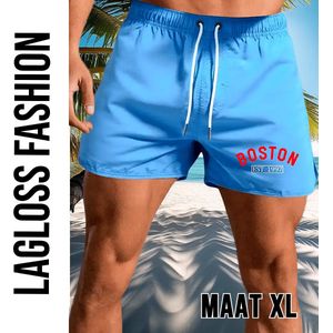 LaGloss® Heren Sportshorts – Lichtgewicht Zwembroek met Zak & Trekkoord – Ademend, Sneldrogend & Comfortabel – Hemelsblauw – Casual Zwemshort – Maat XL