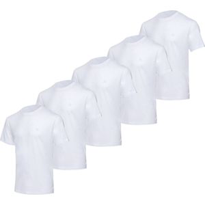BOXR Underwear - T Shirt Heren - Casual Fit - Bamboe & Biologisch Katoen - 5-Pack Wit - Ronde Hals - Zijdezacht & Ademend