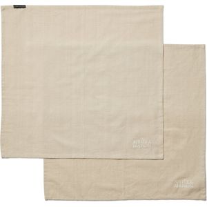 Riviera Maison Servetten Katoen, Stoffen servetten set Plain - RM Classic Napkin - Beige - Katoen - 2 stuks