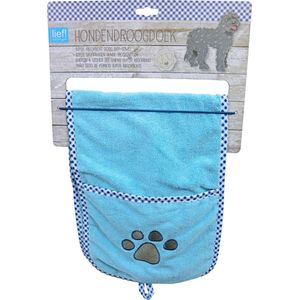 Lief Boys – Hondendroogdoek – Handdoek voor honden – Blauw – Maat L - 70 x 95 cm