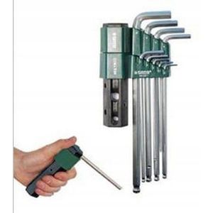 SATA extra lange inbussleutelset met kegelkop (9-delig)