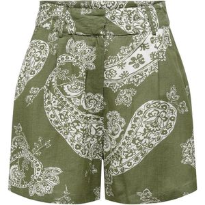 Only Broek Onlbella Linen Hw Tailored Shorts P 15289371 Olive Branch/large Pais Dames Maat - XS