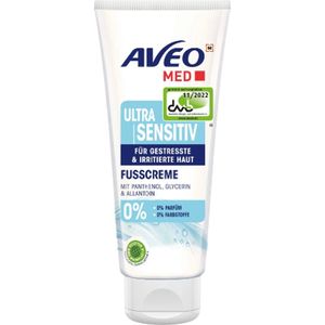 AVEO MED Ultra Sensitive Voetcrème | 1x 100ml - Met Panthenol, Glycerine & Allantoïne | Zonder parfum, parabenen en kleurstoffen