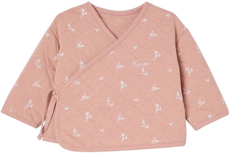 Geboorteset - Gebloemd - Wikkelvestje met Lange Mouwen en Broek - Gewatteerd