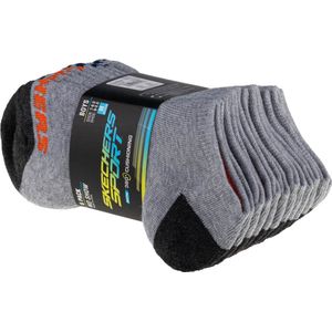 Skechers Boys 6pk No Show Socks S108264-GRY, voor een jongen, Grijs, Sokken, maat: 31-34