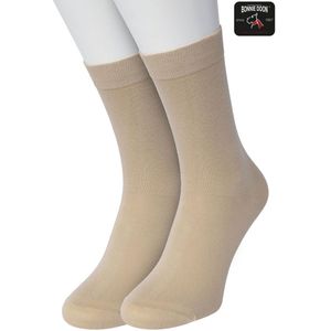 Bonnie Doon Basic Sokken Dames Beige maat 36/42 - 2 paar - Basis Katoenen Sok - Gladde Naden - Brede Boord - Uitstekend Draagcomfort - Perfecte Pasvorm - 2-pack - Multipack - Effen - Zand - Beige - Licht Bruin - Lichtbruin - Sand - OL834222.342