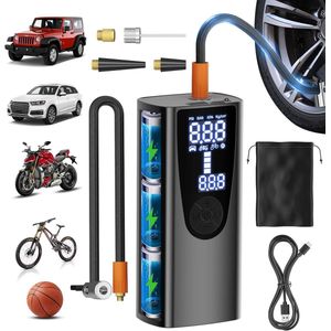 Draagbare elektrische luchtcompressor met digitale display en LED-lamp - 6000 mAh, 10,3 bar max druk, 4 modi