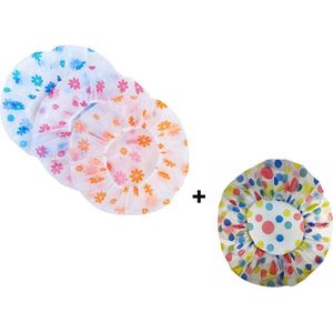 Rojafit Budget Lichtgewicht Douchemuts - Transparant - Voordeelset 4 Stuks - 4 kleuren!!