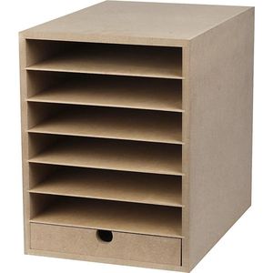 Papier opslag unit, h: 31,5 cm, b: 24,3 cm, 1 stuk, MDF