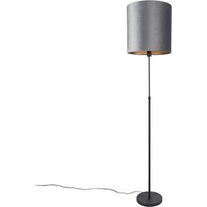 QAZQA parte - Moderne Vloerlamp | Staande Lamp met kap - 1 lichts - H 191 cm - Grijs - Woonkamer | Slaapkamer