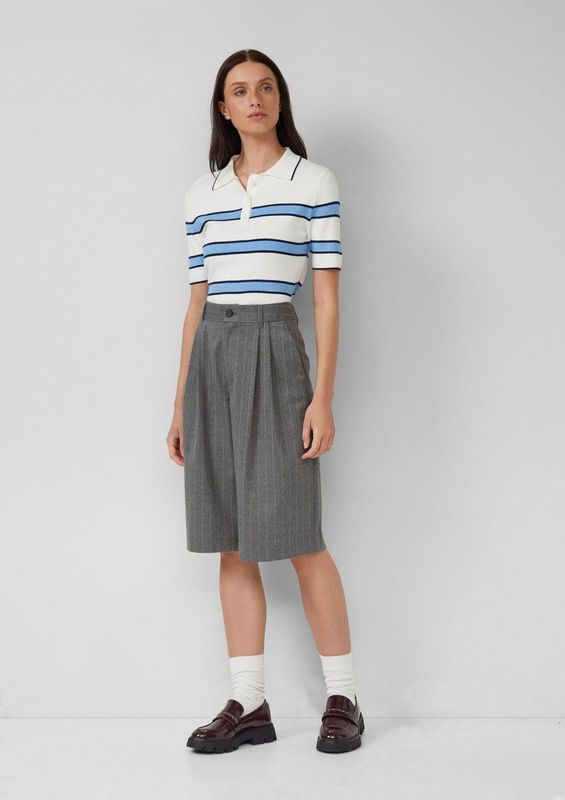 s.Oliver - Bermuda - Krijtstrepen - Hoog Uitgesneden