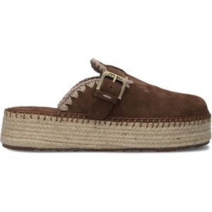Mou Jute Clog Plain Sue Instappers - Dames - Bruin - Maat 36