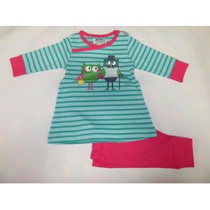 Wiplala - Jen & James - Pyjama - Meisje - Katoen - Groen / fuchia - 6 jaar  116