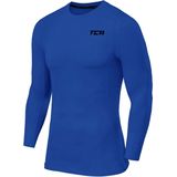 TCA Mannen Pro Performance Lange Mouw Hardloop Compressie Basislaag Top - Helderblauw, L