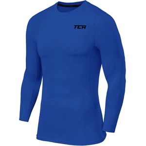 TCA Mannen Pro Performance Lange Mouw Hardloop Compressie Basislaag Top - Helderblauw, L