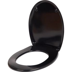 Softclose Zwarte Toiletbril - 45 x 38 cm