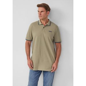 s.Oliver - Shirt - Olijfgroen/Zwart - Katoen - Kwartmouw